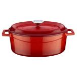 LAVA Trendy cast iron stewing pot, oval, red enamel, 7.06L, 31cm