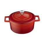 LAVA Folk cast iron stewing pot, enameled, red 4.49L, round, Ø24cm