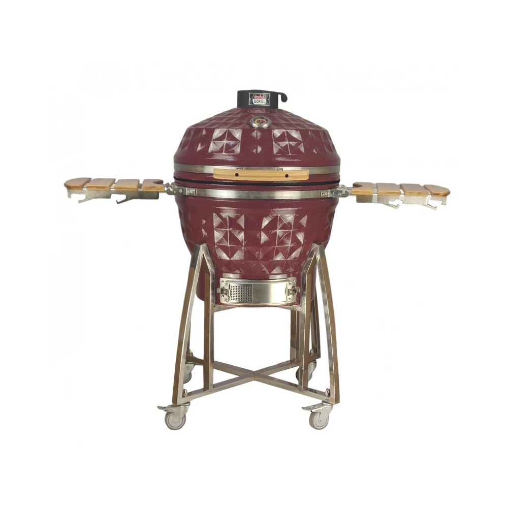 Kamado Cherry Grand Ø24 &quot;/ 61cm. Better than average equipment. Stainless steel frame, triple contents and exit ashtray. Grill cover art.606696 free shipping and home delivery within Estonia free of charge