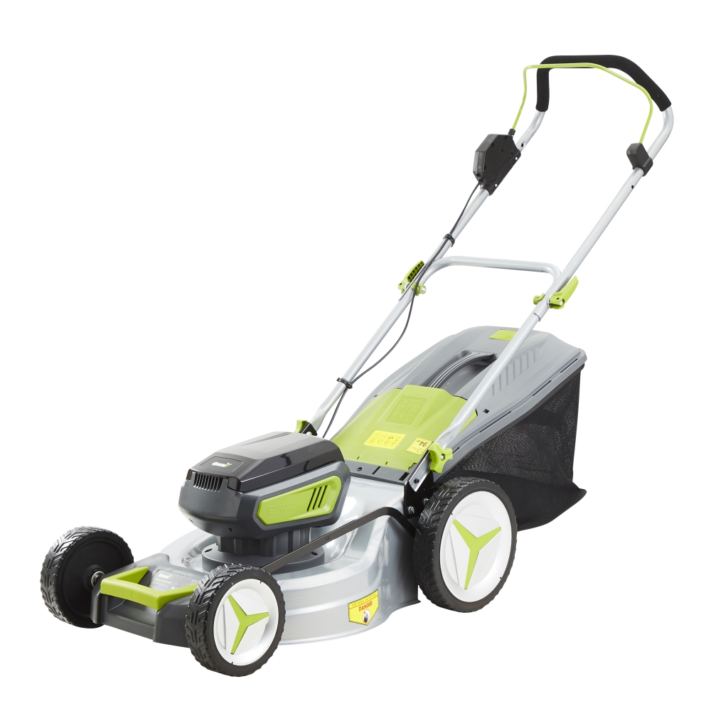 Cordless lawnmower GROUW + battery charger + 2 pcs 40V batteries. Best price! Free shipping.